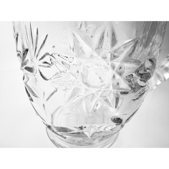 Anchor Hocking Glass Early American Prescut Star of David Pattern Vtge Pitcher - Picture 9 of 11